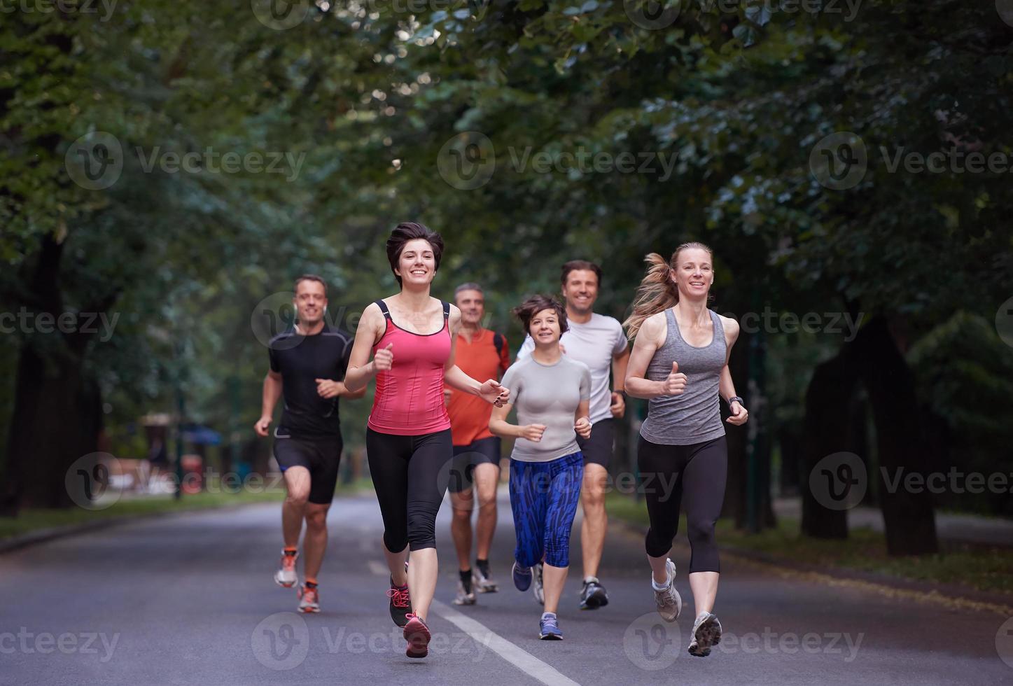 Menschengruppe Joggen foto