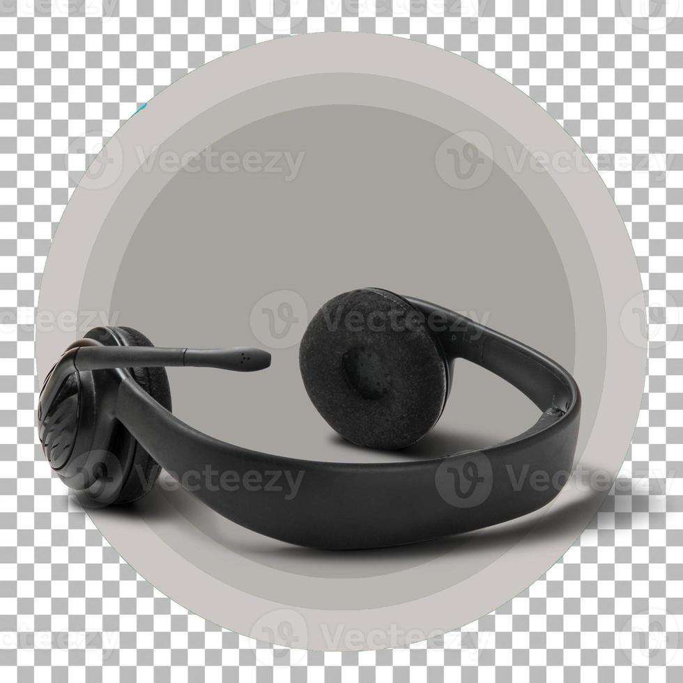 Standard-Headset mit Mikrofonende vorne isoliert foto