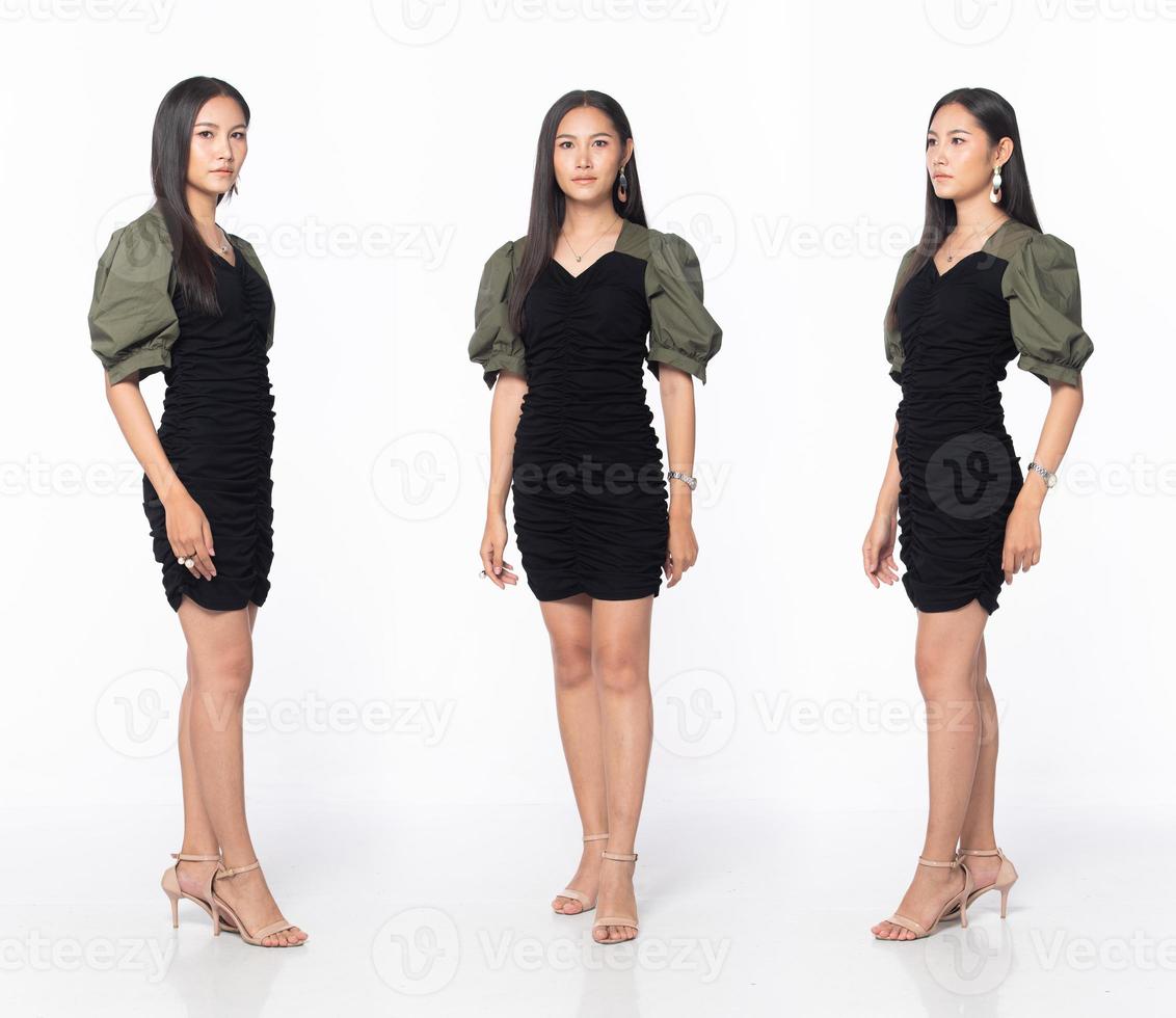 in voller länge körper der asiatischen schönen frau tragen büroleiter rock kleid foto