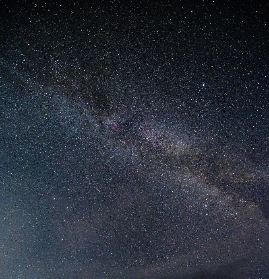 die Milchstraßengalaxie in einem sternenklaren Nachthimmel foto