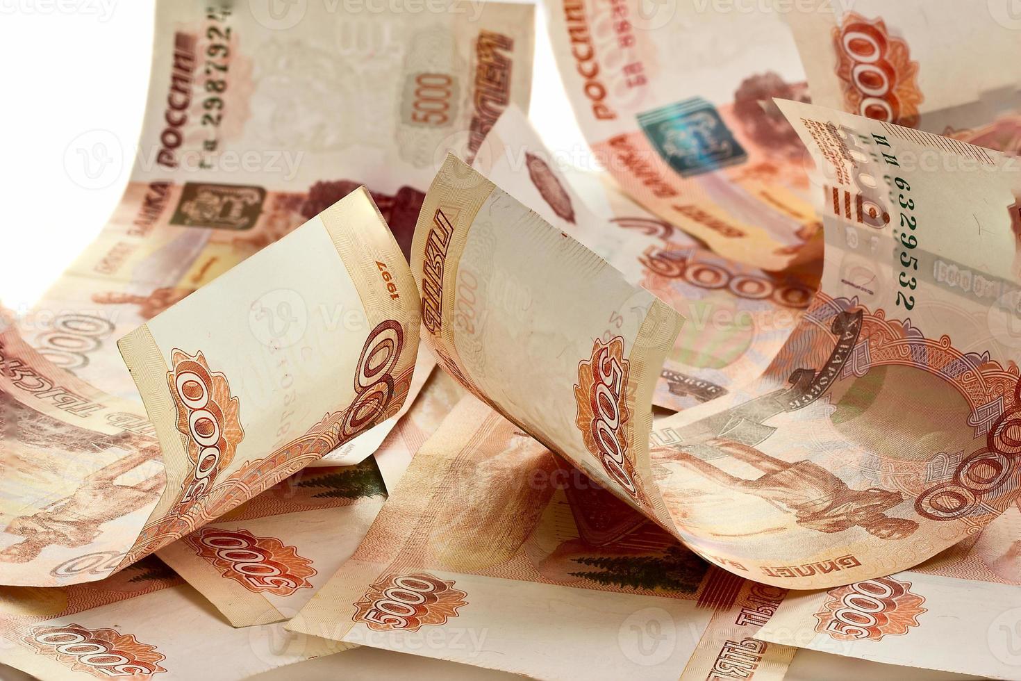 Hintergrund der russischen Banknoten foto