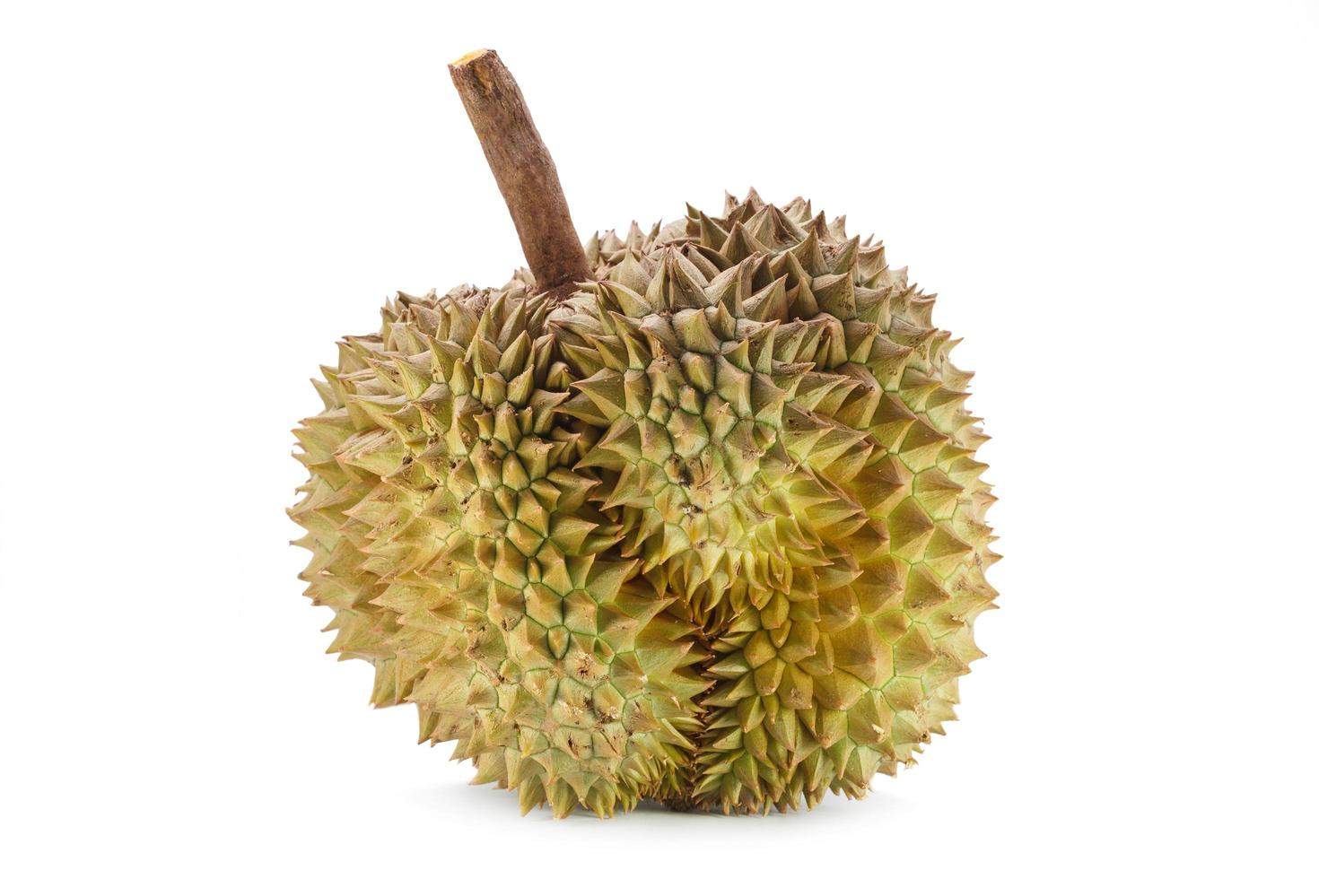 Durian auf weißem Hintergrund foto