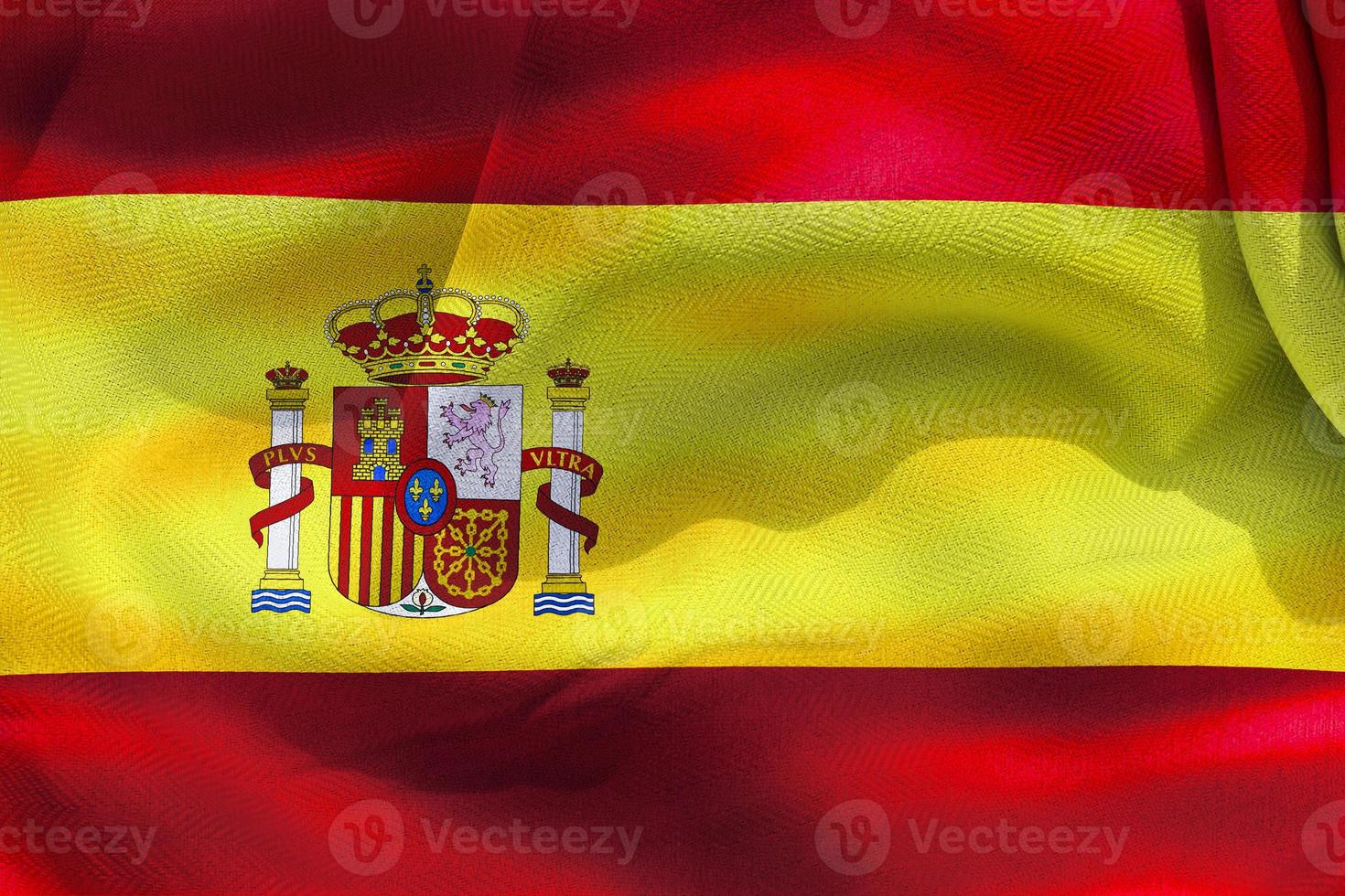 spanien flagge - realistische wehende stoffflagge foto