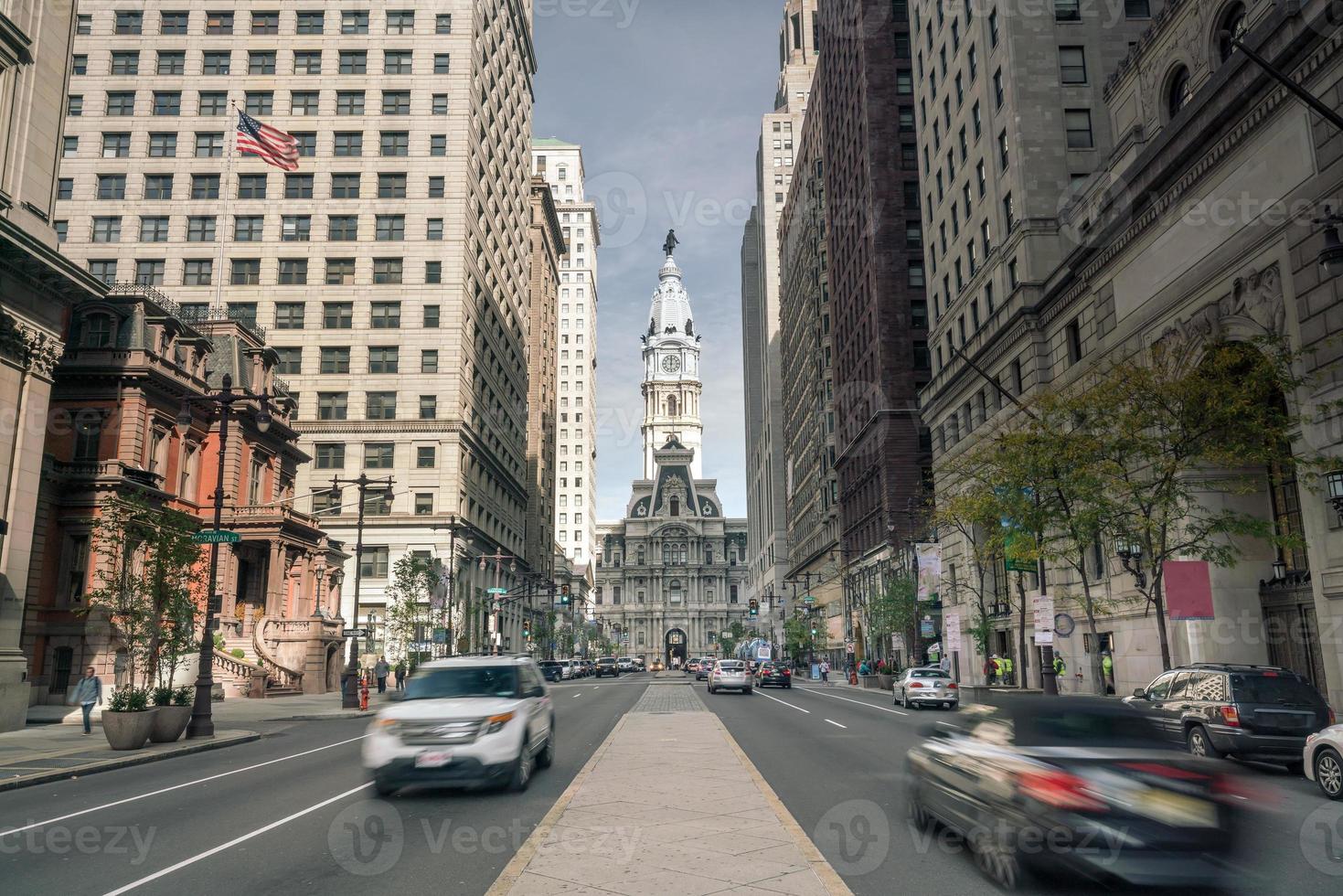 Straßenansicht der Innenstadt von Philadelphia foto