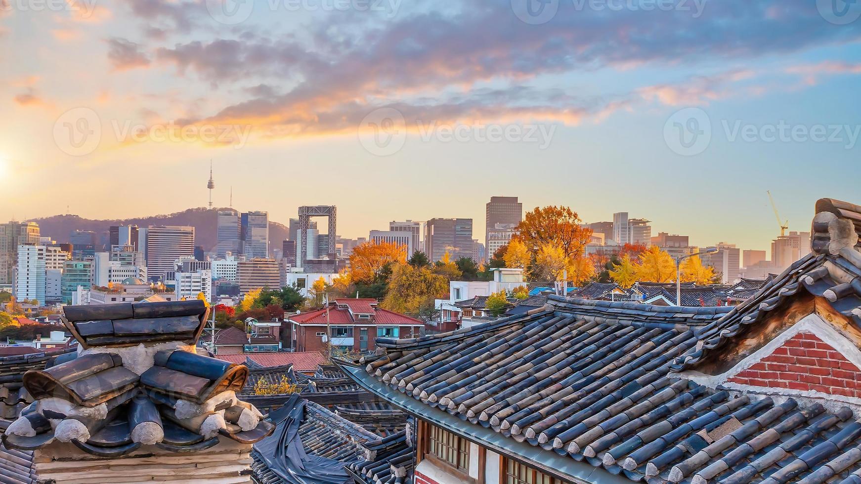 bukchon hanok dorf in seoul südkorea foto