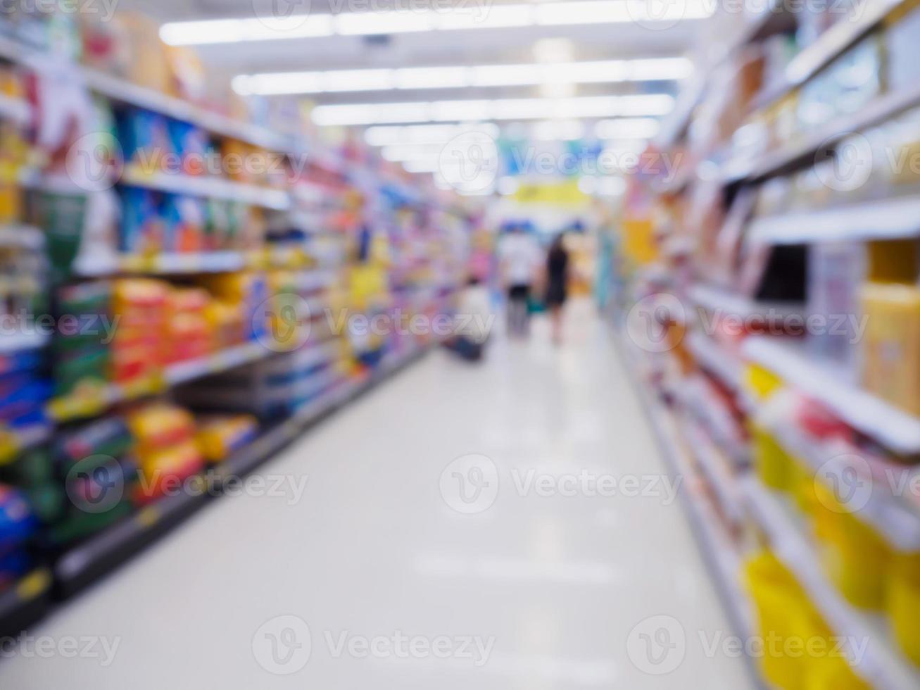 Supermarkt mit abstraktem, unscharfem Hintergrund foto