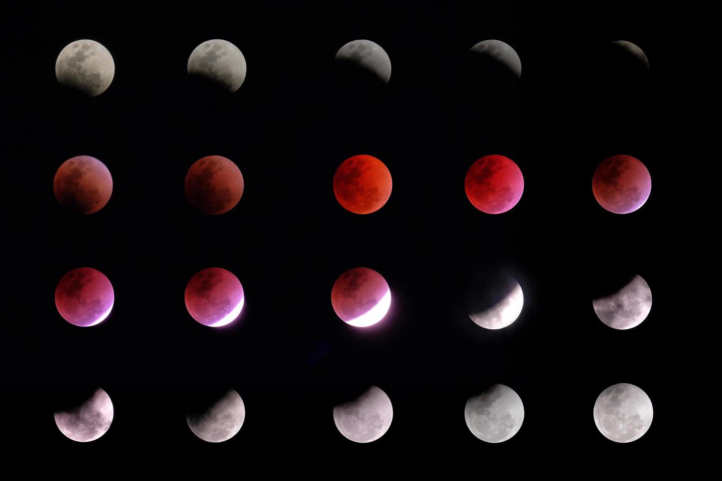 Phasen der Mondfinsternis foto
