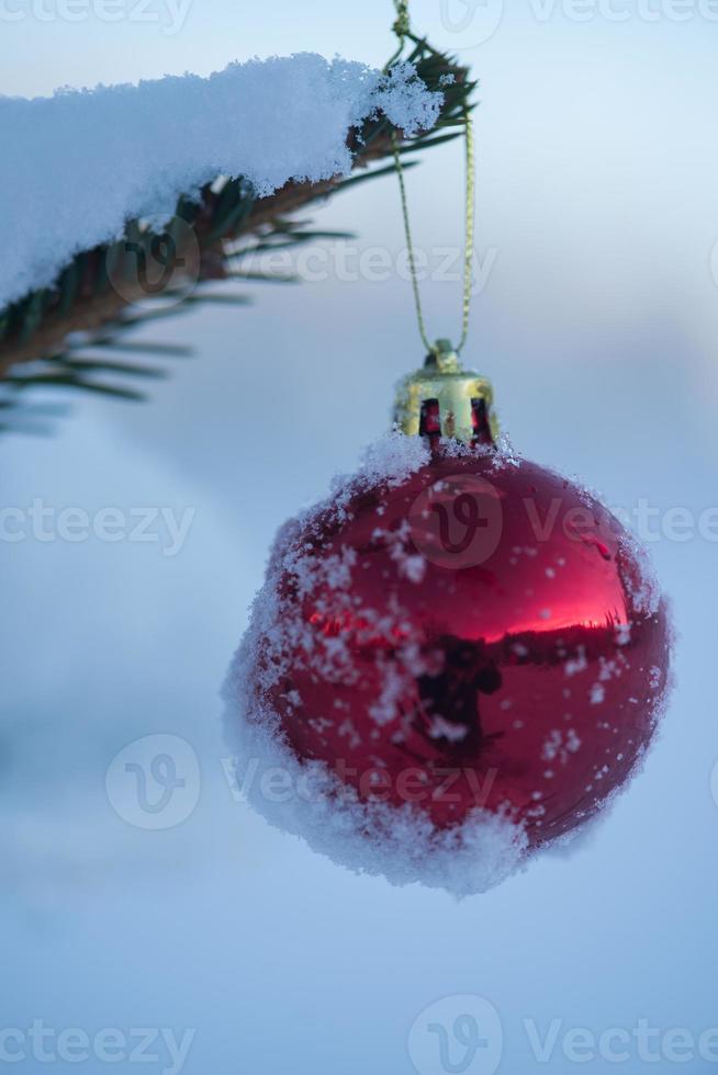 Weihnachtskugeln am Baum foto