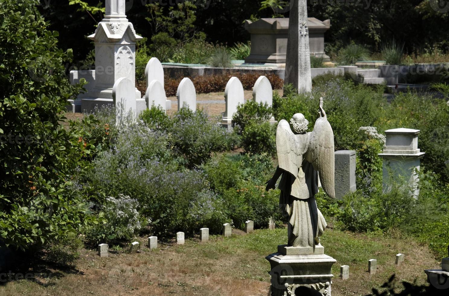 Gräber auf dem Mount Auburn Cemetery in Boston, MA foto