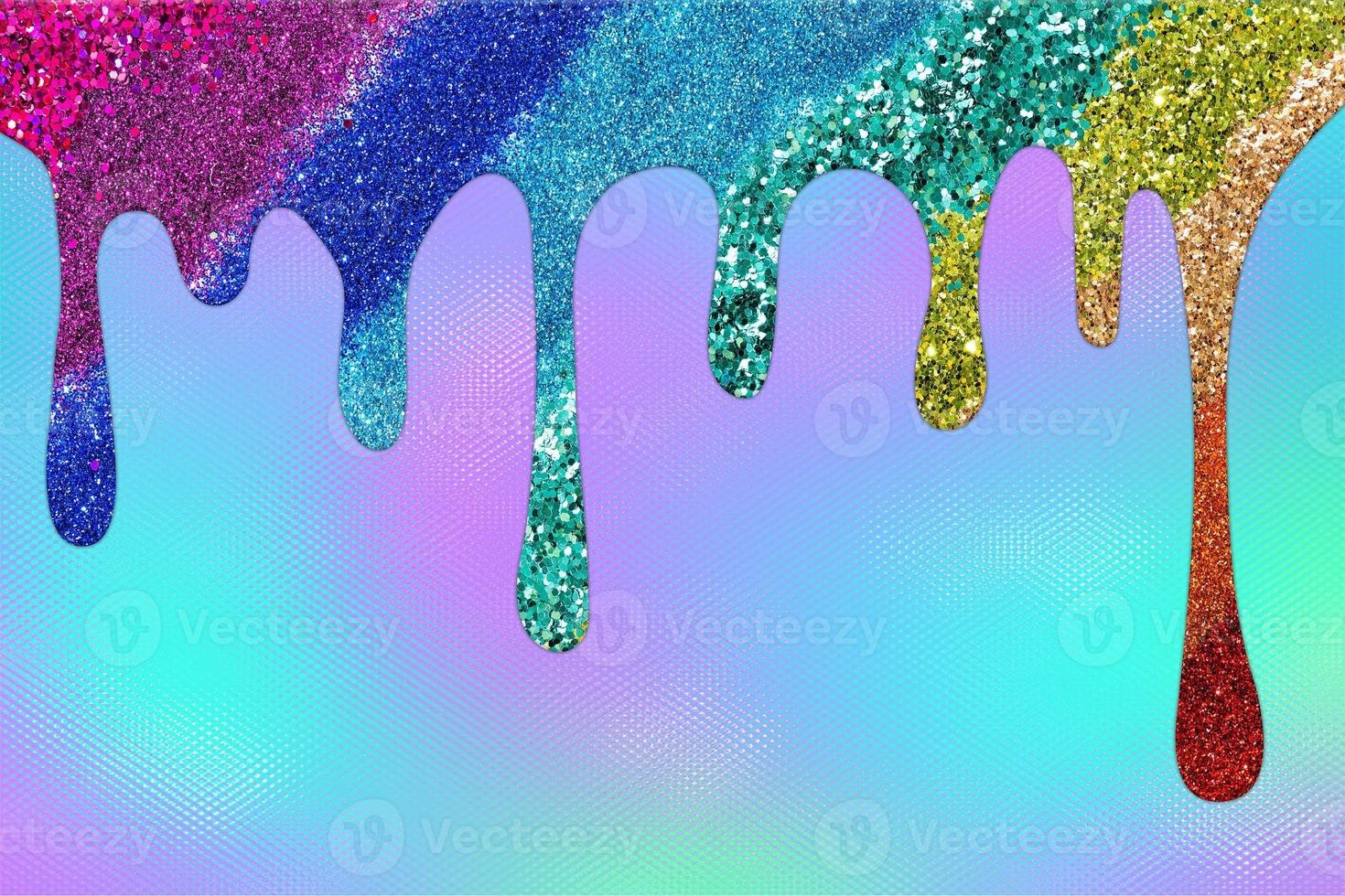 regenbogentropfender glitzerhintergrund, tropfender glitzerhintergrund foto