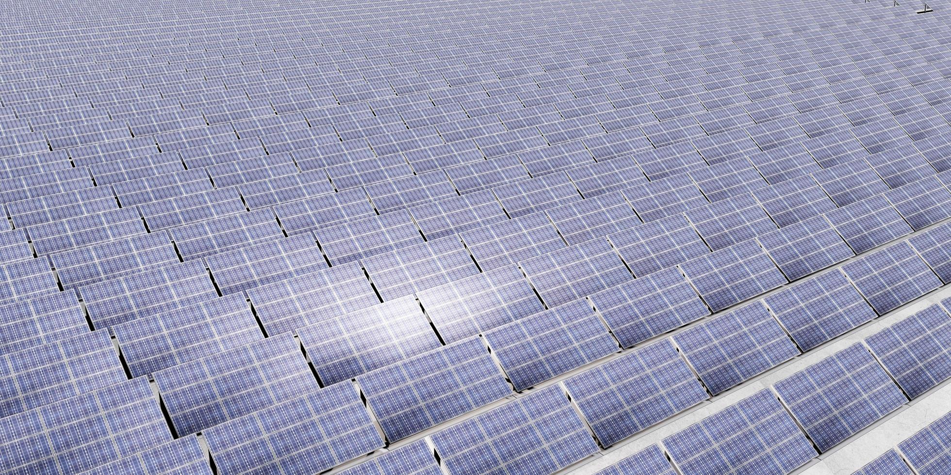 solarzelle solarpanel station luftbild solarstromzelle elektrizität 3d render foto