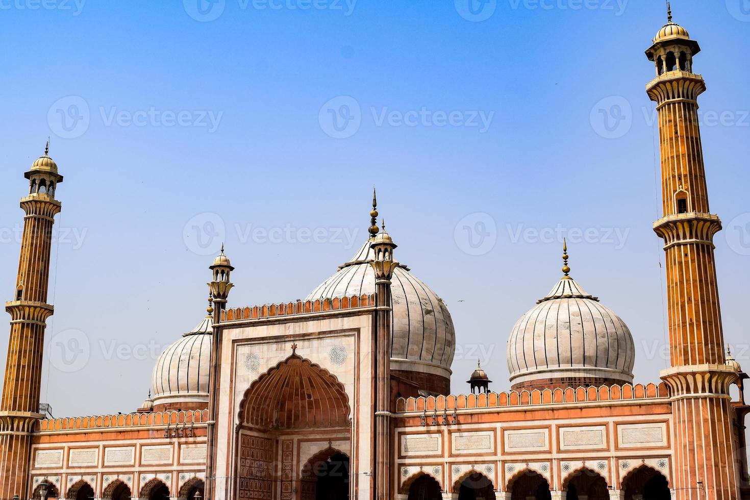 architektonisches detail der jama masjid moschee, alt-delhi, indien, die spektakuläre architektur der großen freitagsmoschee jama masjid in delhi 6 während der ramzan-saison, die wichtigste moschee in indien foto