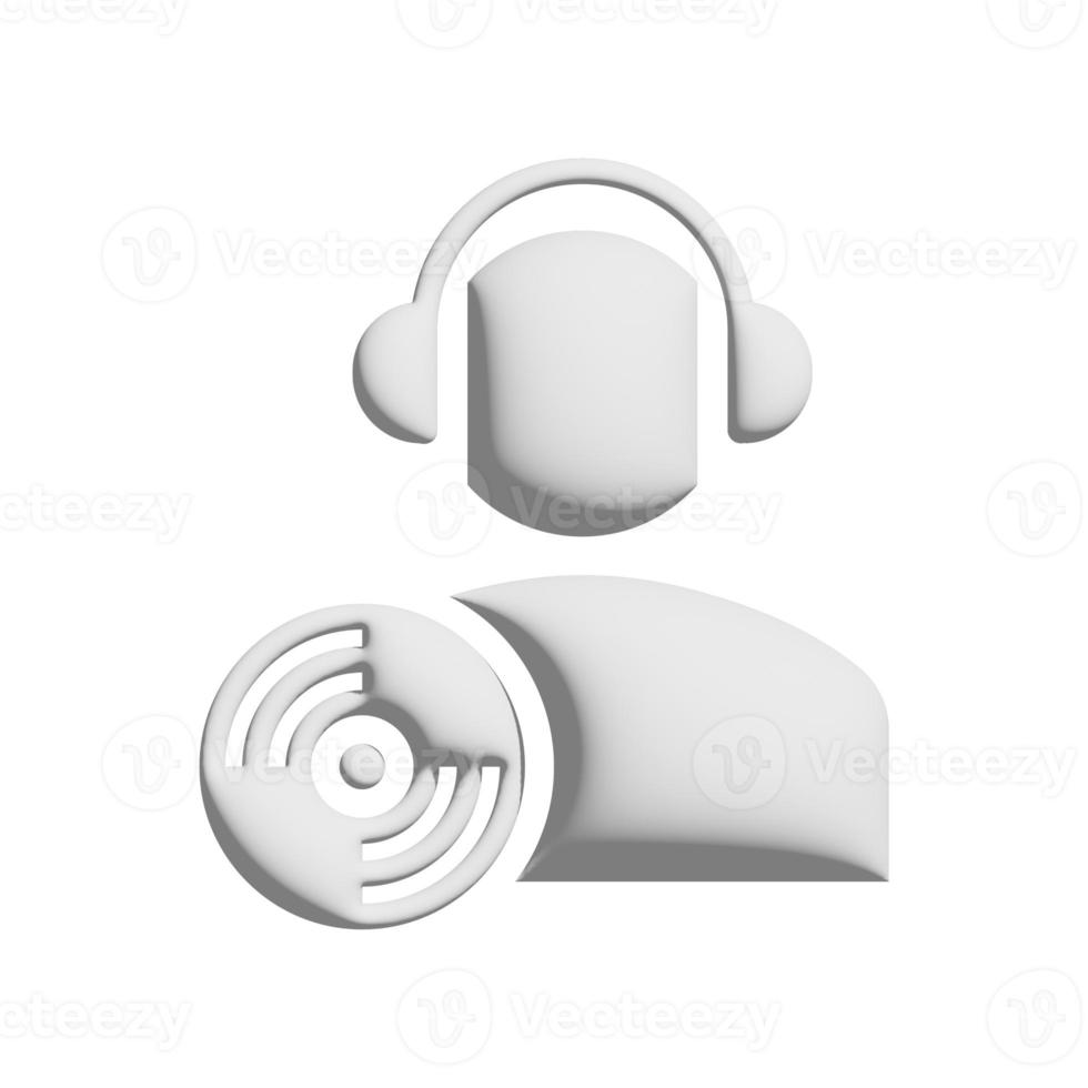 DJ-Symbol 3D-Design für Anwendungs- und Website-Präsentation foto