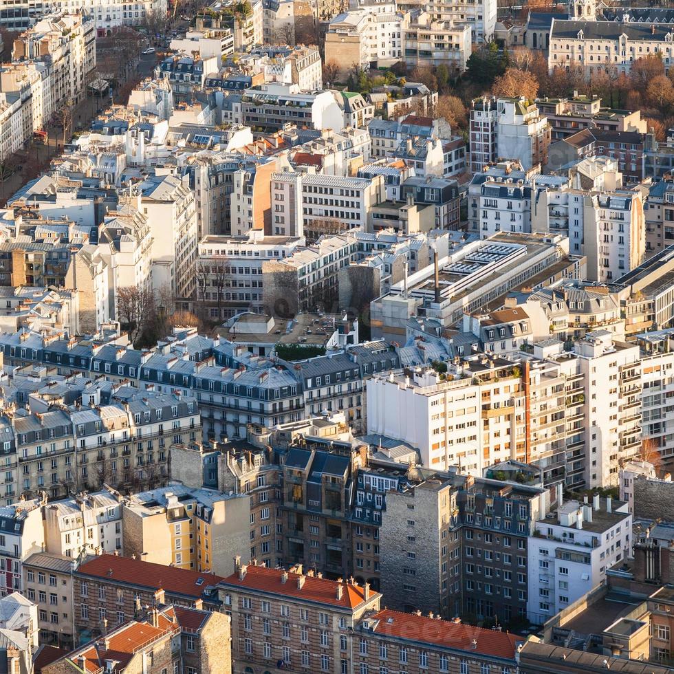 oben Ansicht der Wohnhäuser in der Stadt Paris foto