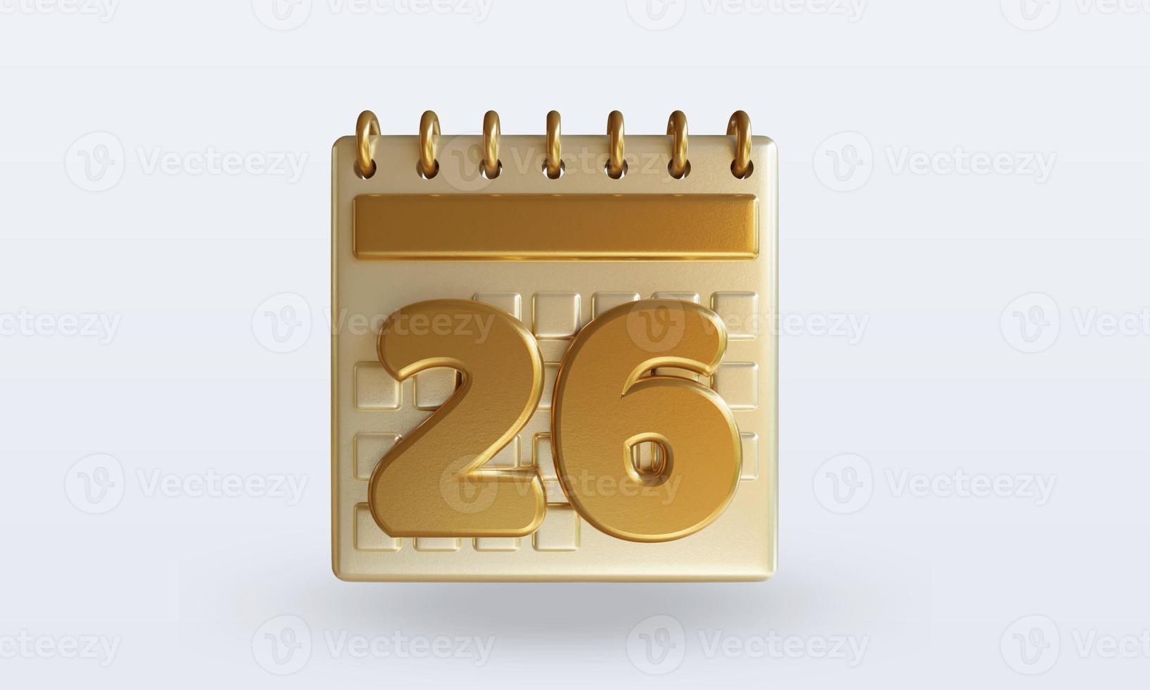 3D-Kalender sechsundzwanzig foto