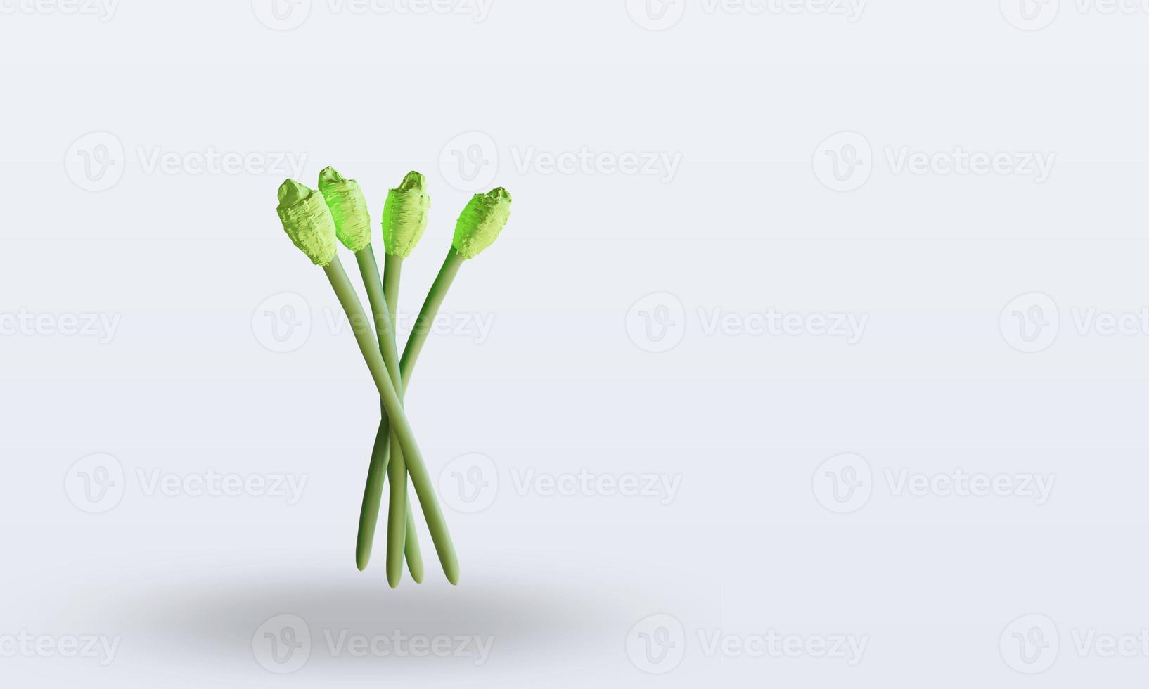 3D-Gemüsespargel, der die linke Ansicht wiedergibt foto