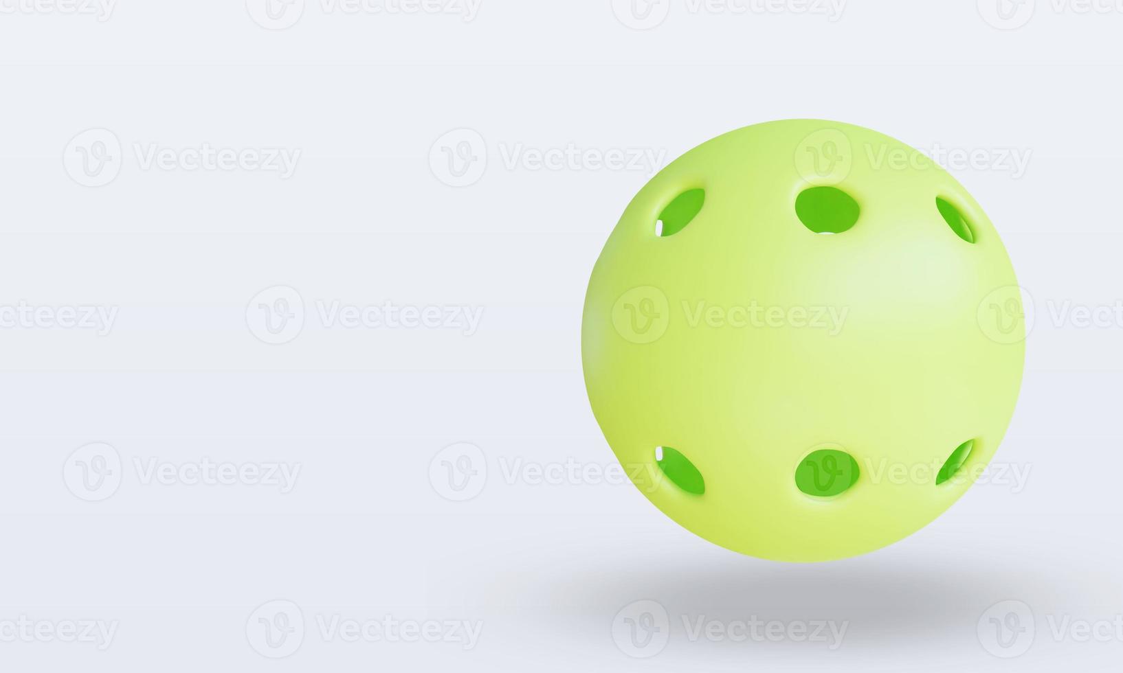 3D-Sportball pickleball, der die rechte Ansicht wiedergibt foto