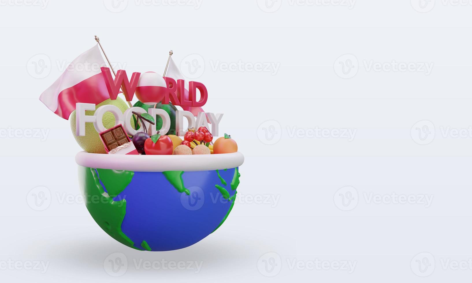 3D-Welternährungstag Polen Rendering linke Ansicht foto