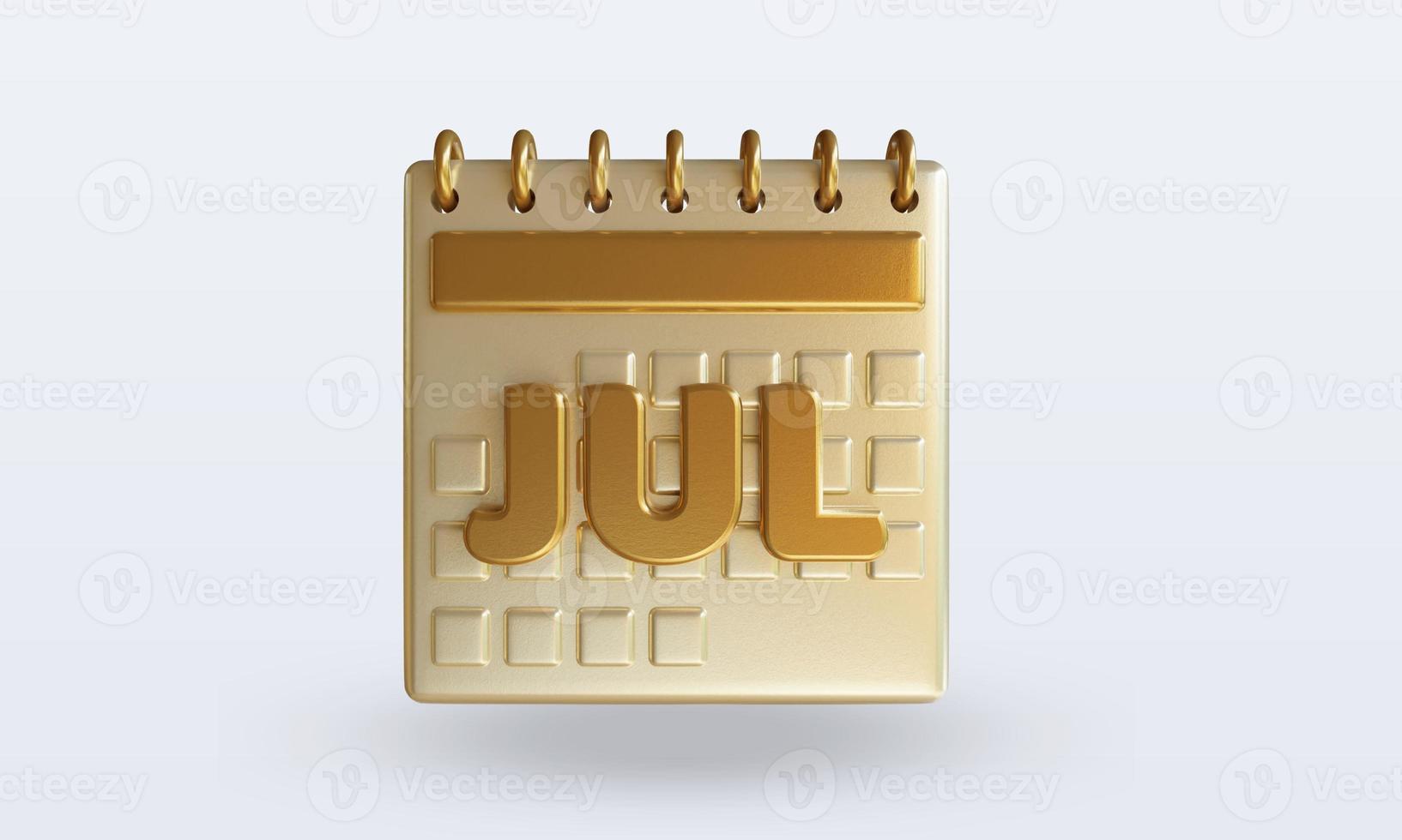 3D-Kalender Juli foto