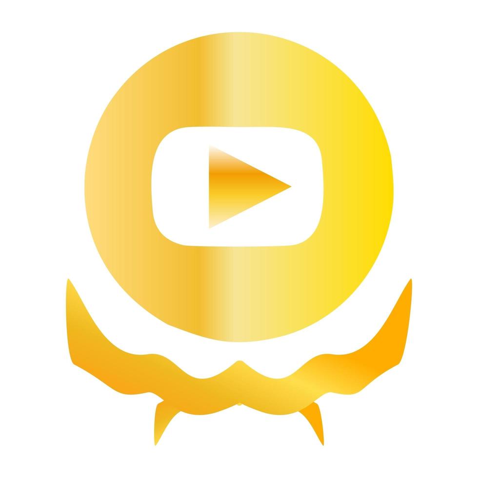 YouTube-Logo mit goldenem Verlaufsdesign foto