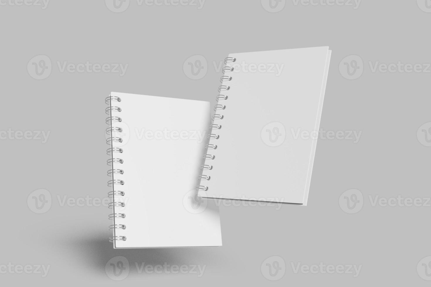 A5-Spiralnotizbuch leer Mockup foto