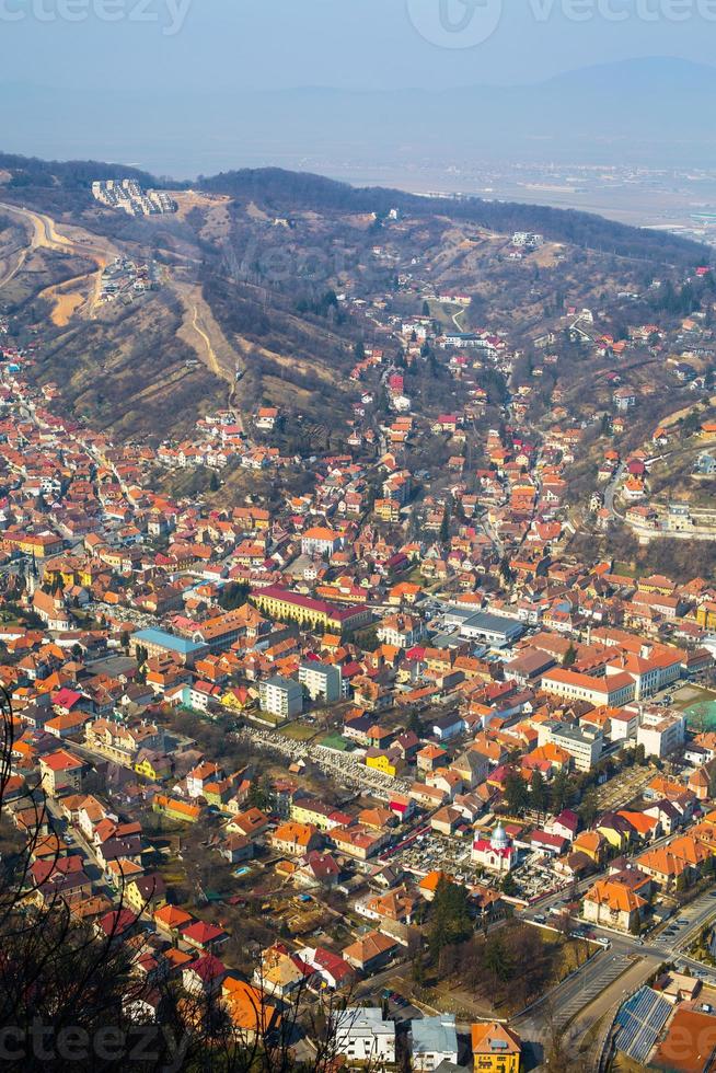 Luftaufnahme der Altstadt, Brasov, Rumänien foto