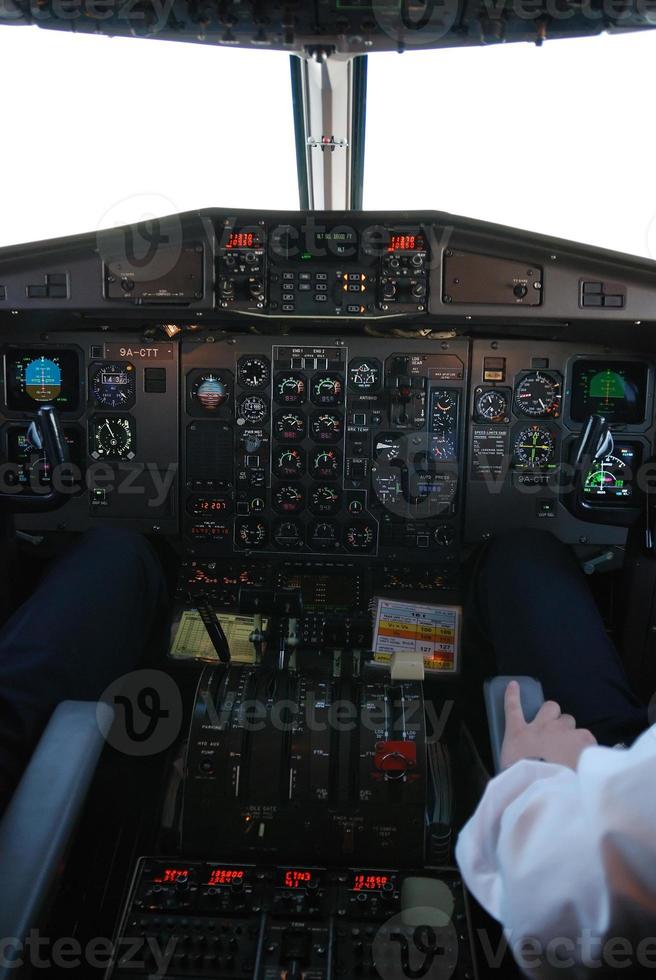 Flugzeug-Cockpit-Ansicht foto