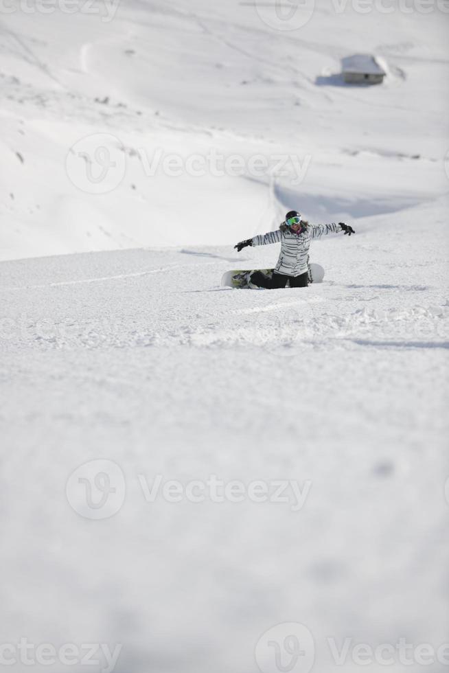 Skifahrer am Berg foto