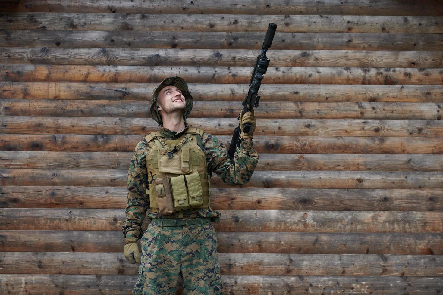 Soldat im Hochformat foto