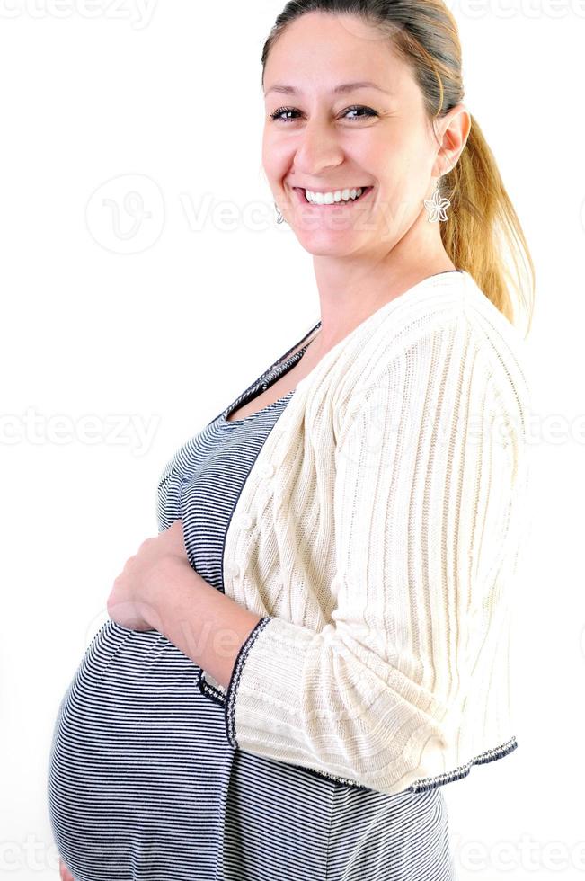 glückliches schwangerschaftsporträt foto