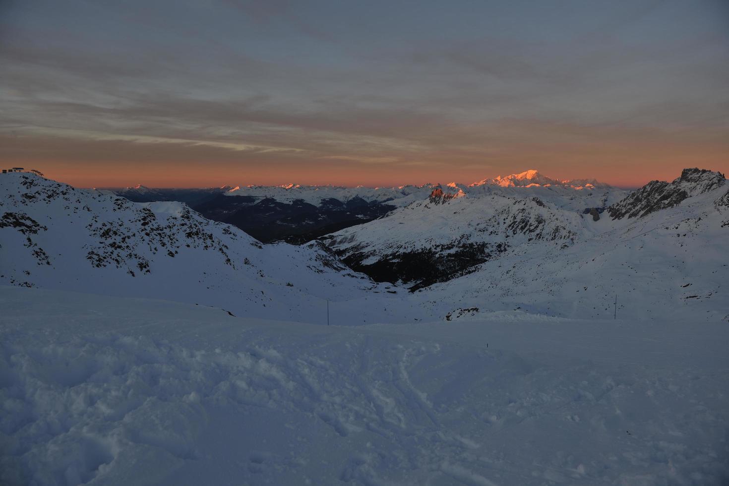 Berg Schnee Sonnenuntergang foto