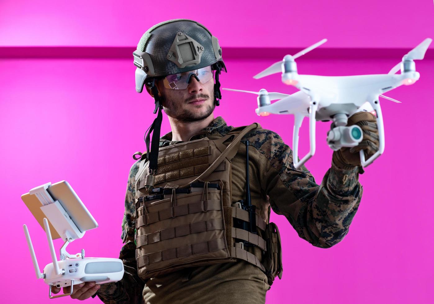 Soldat Drohnenpilot Techniker foto