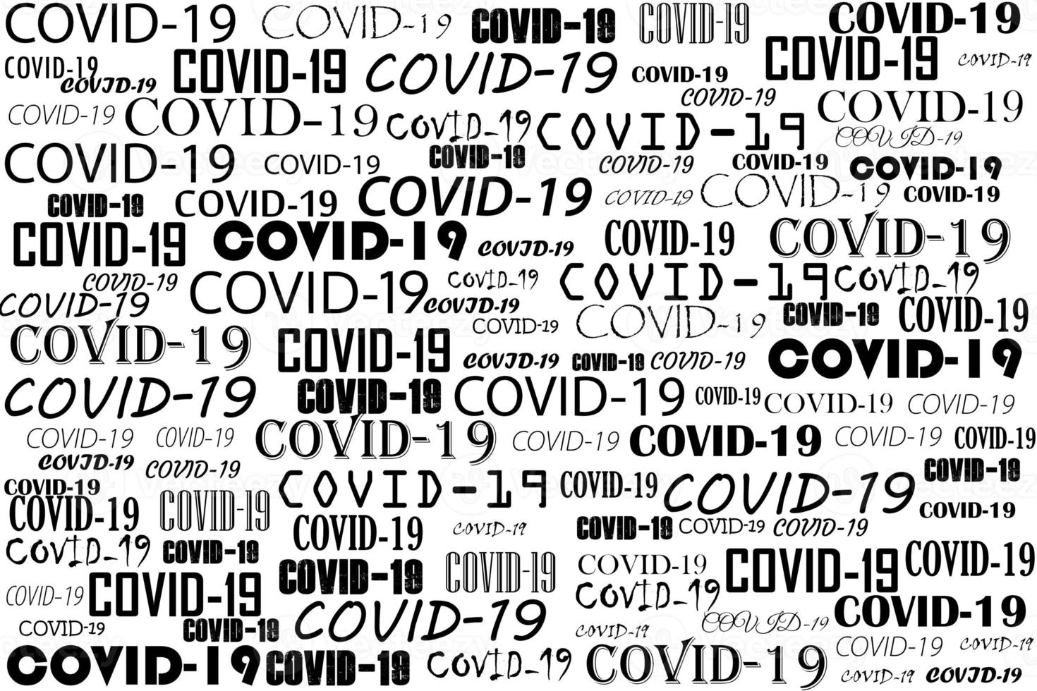 Covid-19 auf weißem Hintergrund. Coronavirus-Krankheit namens Covid-19 foto