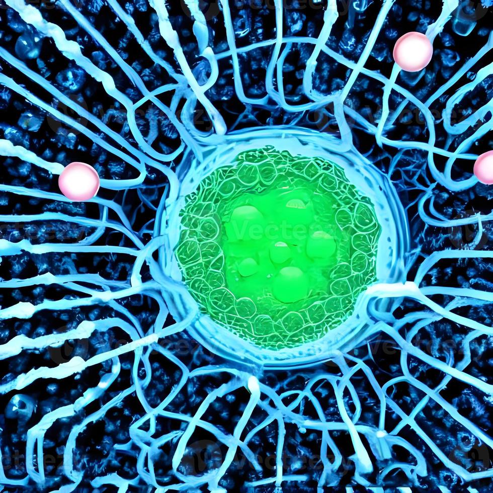 Nahaufnahme von Viruszellen oder Bakterien auf hellem Hintergrund foto