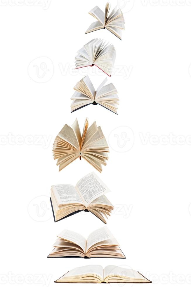 Stapel fliegender Bücher foto