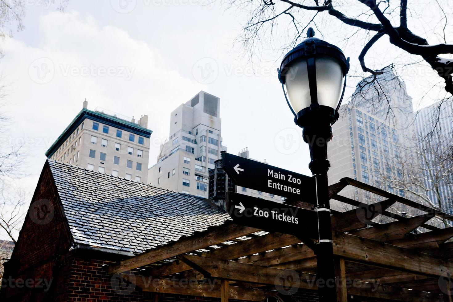 Zeiger auf Zoo in New York foto