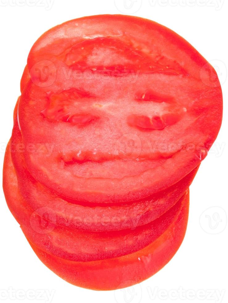 in Scheiben geschnittene rote Tomate foto