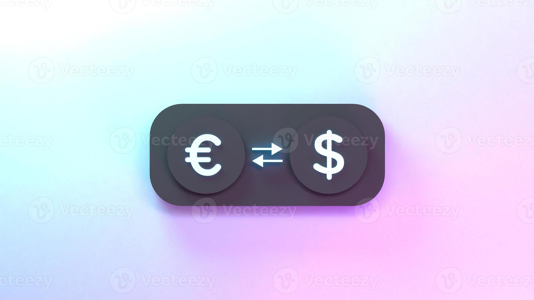 Geldwechsel-Symbol. 3D-Darstellung. foto