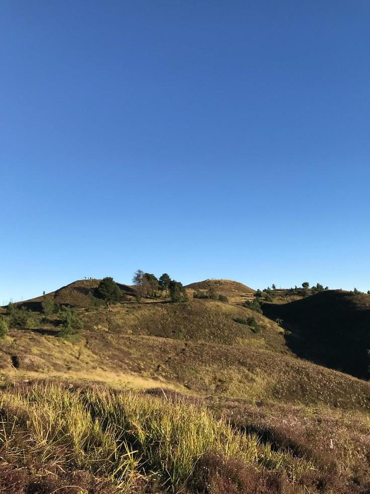 Mount Prau - Indonesien, 2019. Die ikonische Sehenswürdigkeit auf dem Mount Prau ist der Teletubis-Hügel foto