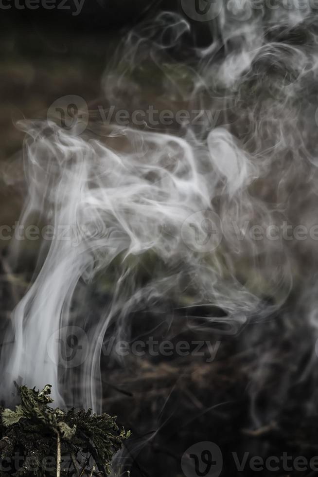 Rauchschwaden auf dunklem Hintergrund. vertikale Ansicht foto