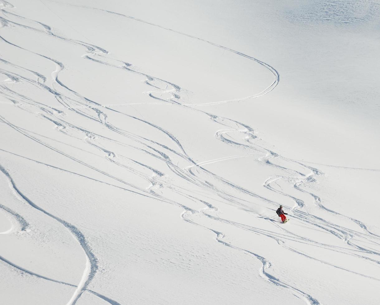 Skifahrer Hochformat foto