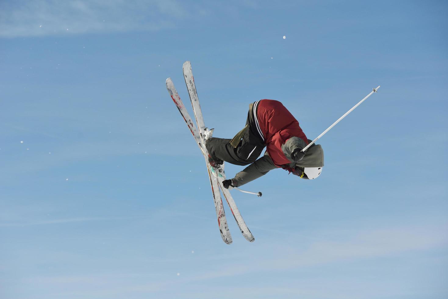 Skifahrer Hochformat foto