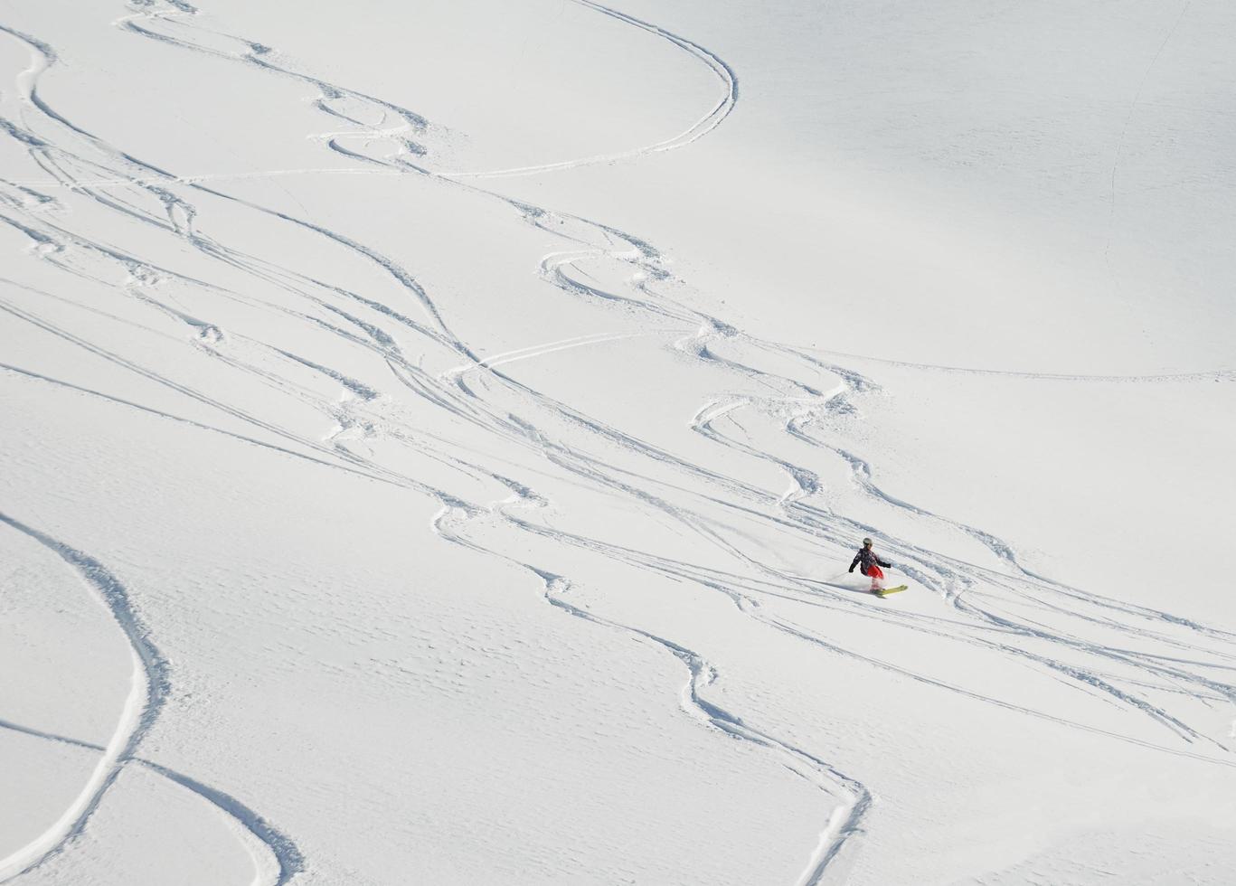 Skifahrer Hochformat foto