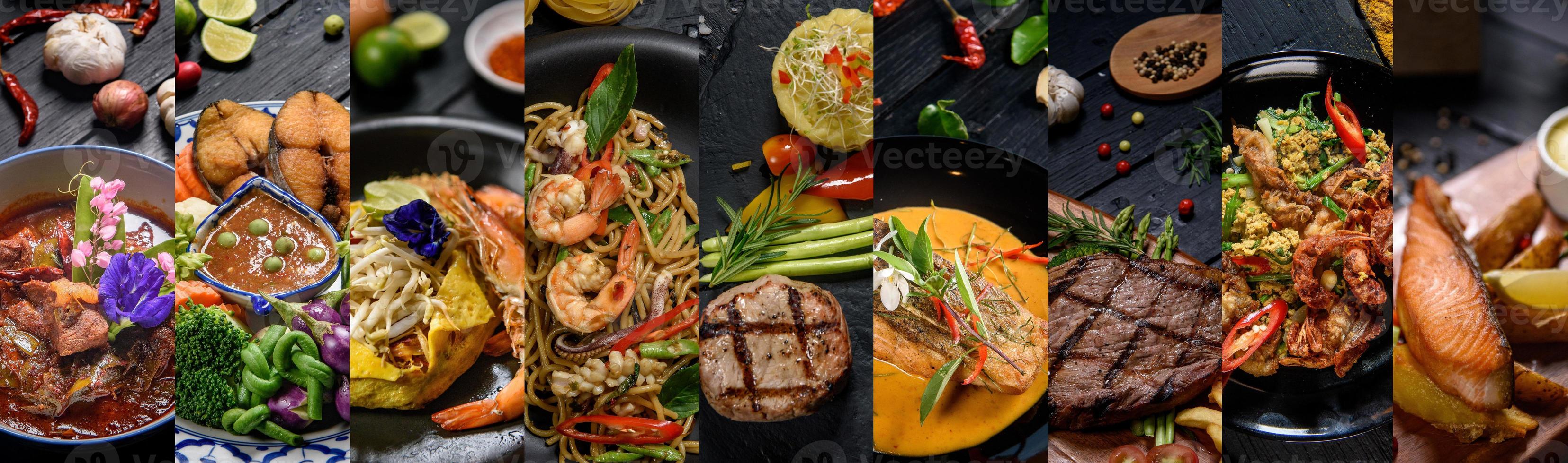 Collage aus verschiedenen Lebensmitteln foto