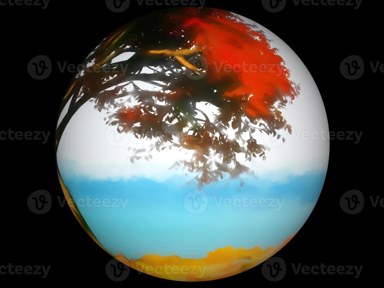 digitale Illustrationsbäume kreisen Hintergrund ein foto