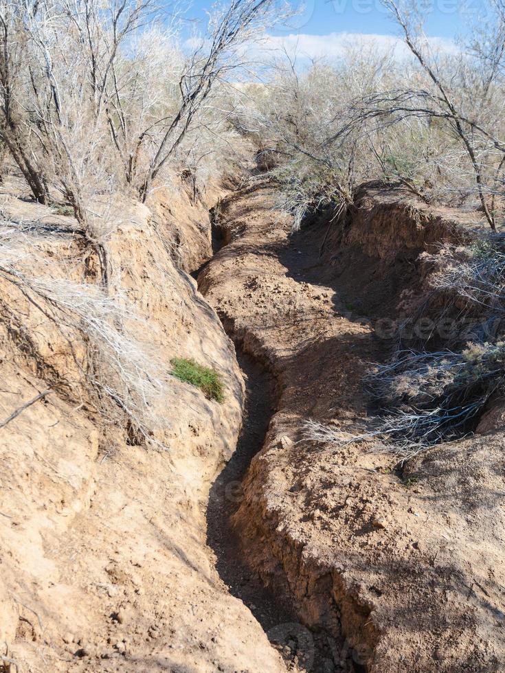 ausgetrocknetes Jorda-Flussbett im Bereich des Wadi al-Kharrar foto