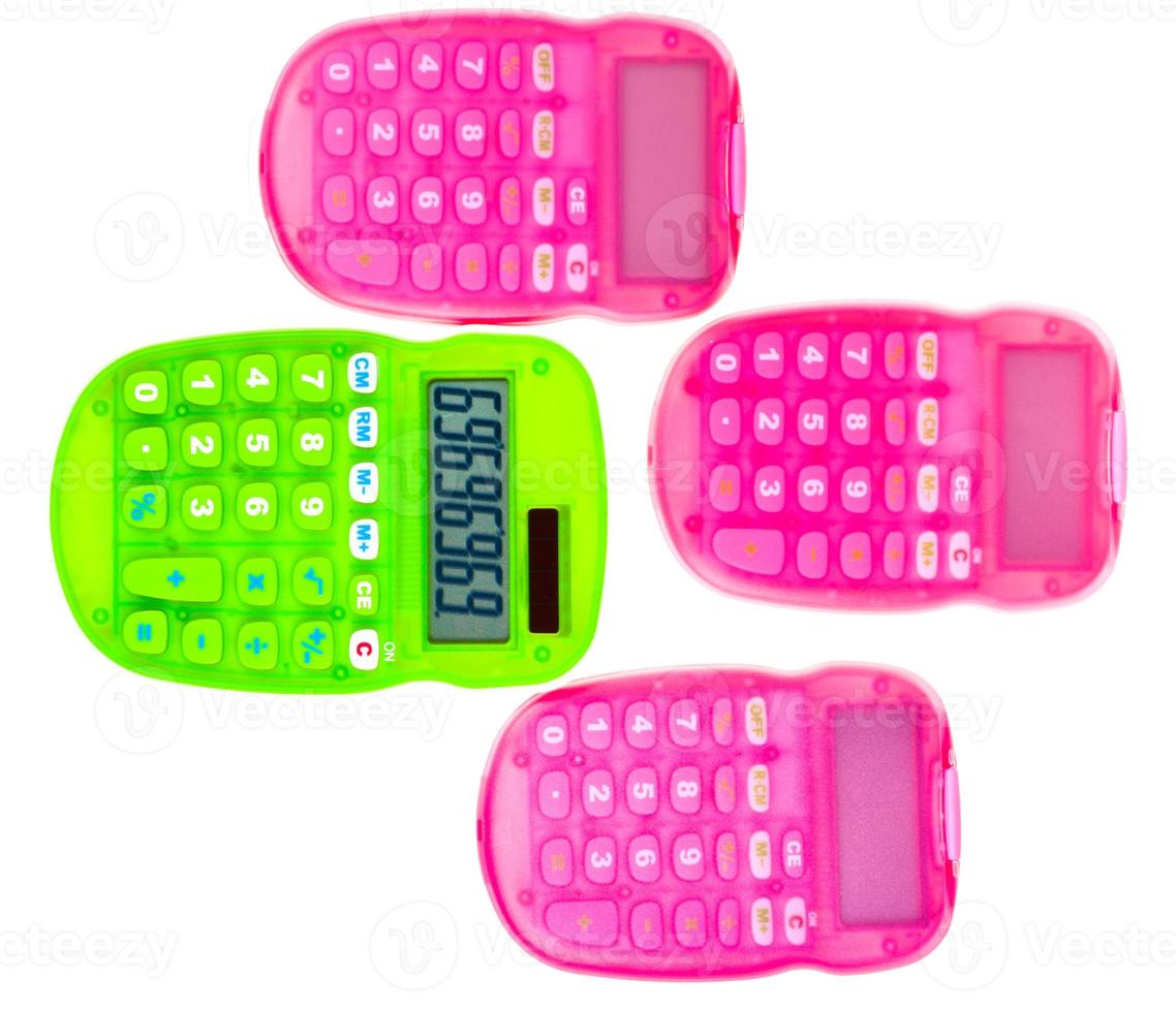 grüne und rosa Taschenrechner foto