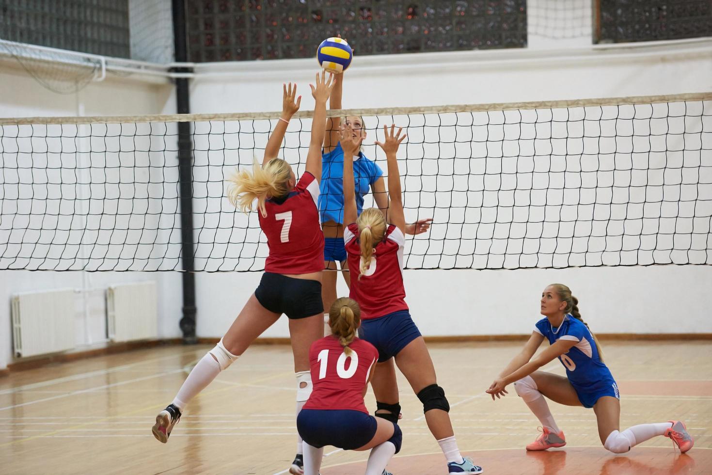 Blick auf das Volleyballspiel foto