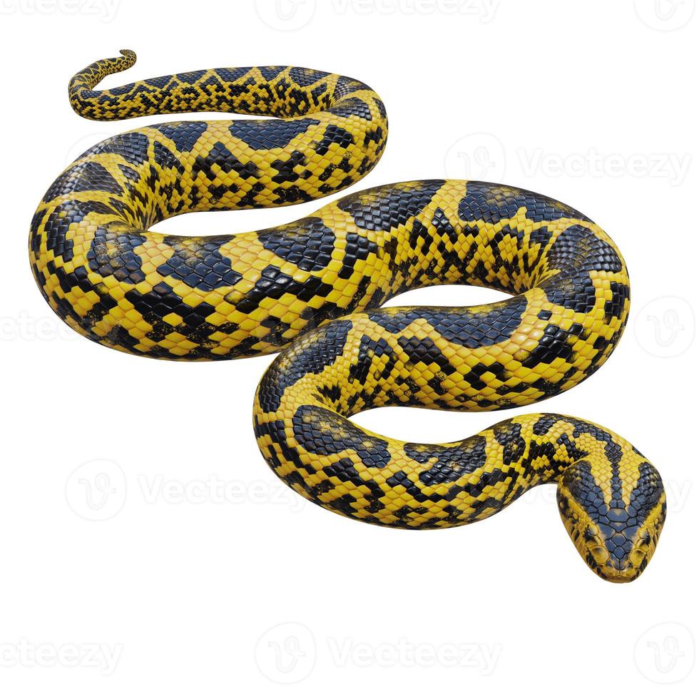 gelbe anakonda 3d-illustration foto