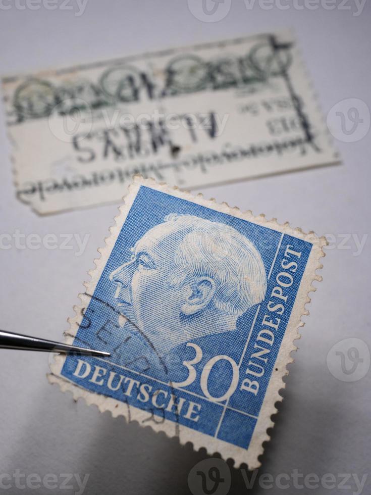 Sammlung alter Briefmarken foto